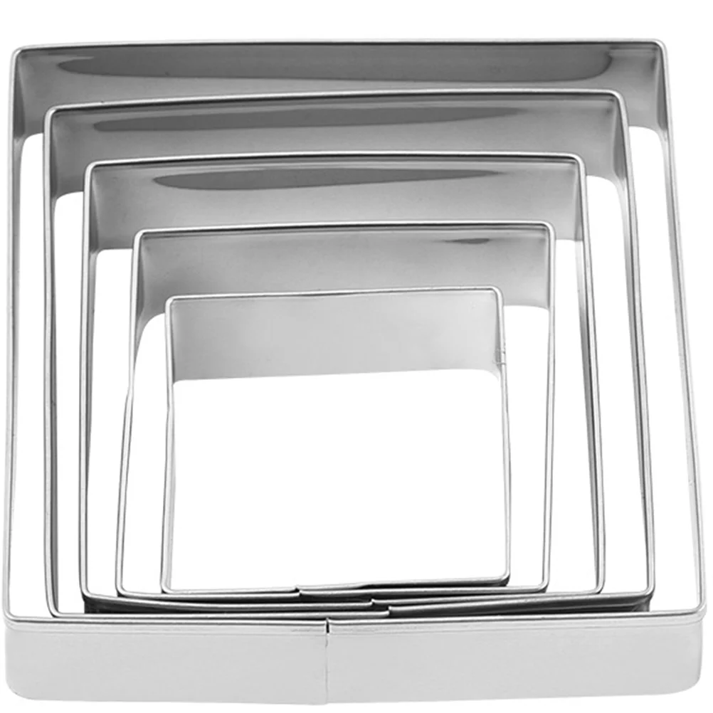 

Square Biscuit Molds Cookie Set Stainless Steel Ring Cake Mousse Baking
