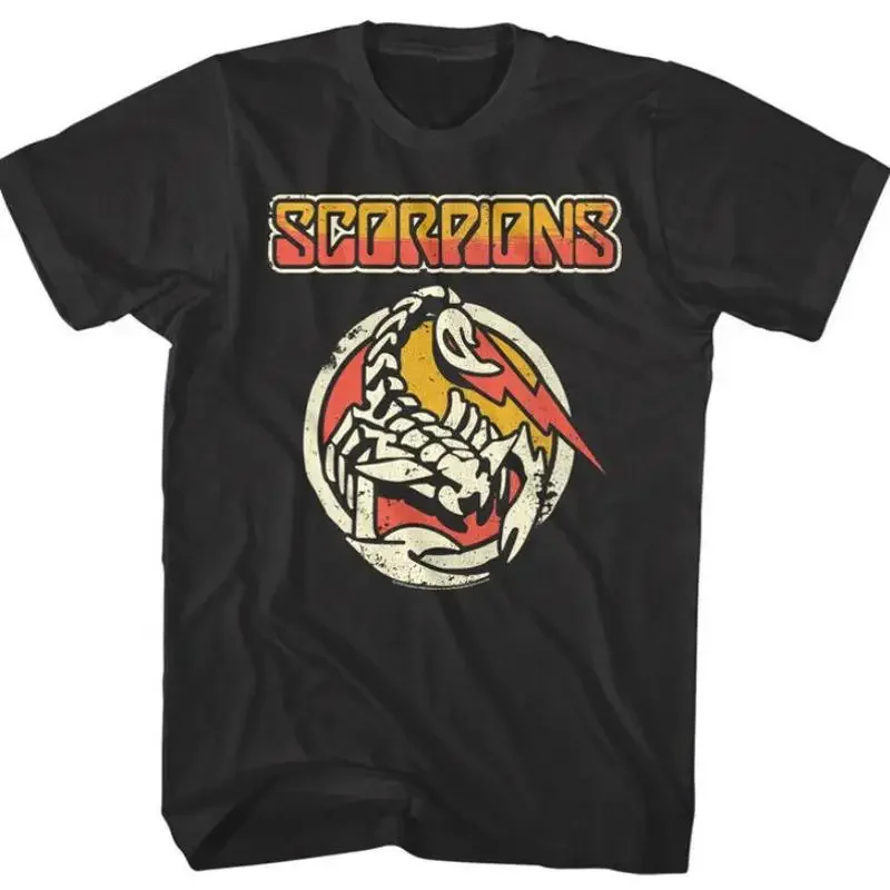 Фото 2025 Футболка из хлопка в стиле хип-хоп с изображением рок-группы The Scorpions 1984 года №1