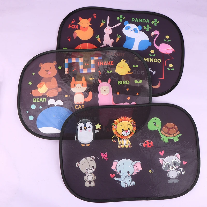 

2Pcs Car SunShade Side Window Cartoon Window For Children Adults Adsorption SunShade Cover Rear Side Auto Window Sunvisor Mesh