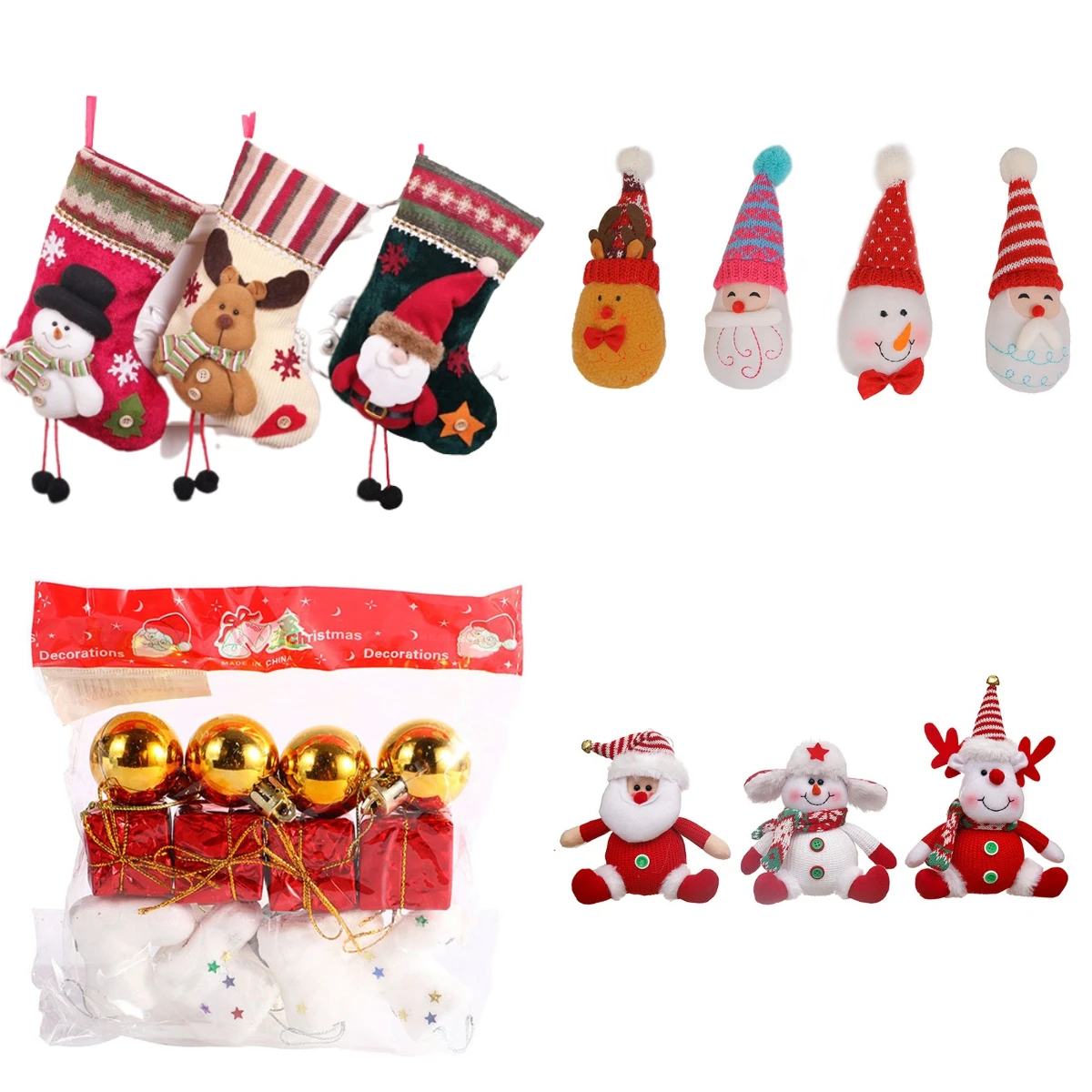 Christmas Cartoon Knitted Dolls Hanging Pendant Santa Claus Snowman Elk Socks Merry Christmas Tree Decor for Home Xmas Ornaments