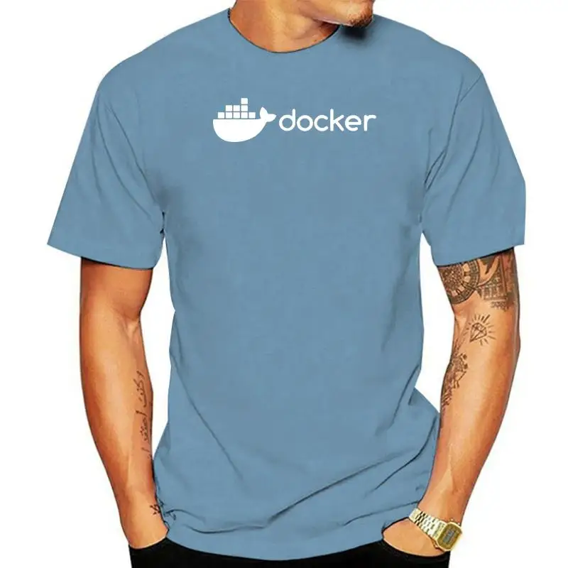 Men Short sleeve tshirt Docker White Edition Logo Unisex T Shirt Women t-shirt