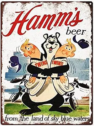 Hamms Beer Bear Twns 8x12 Vntage Retro Tn Металлический Sgn Настенный декор от PaBoe