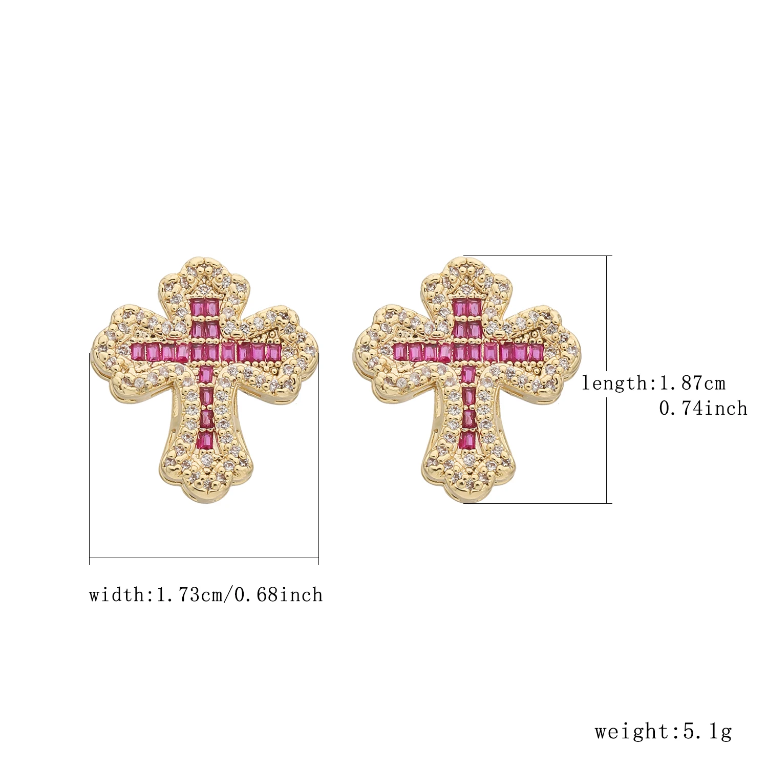 Рождественский новый кулон-браслет серьги-кольца розовый крест из четырех