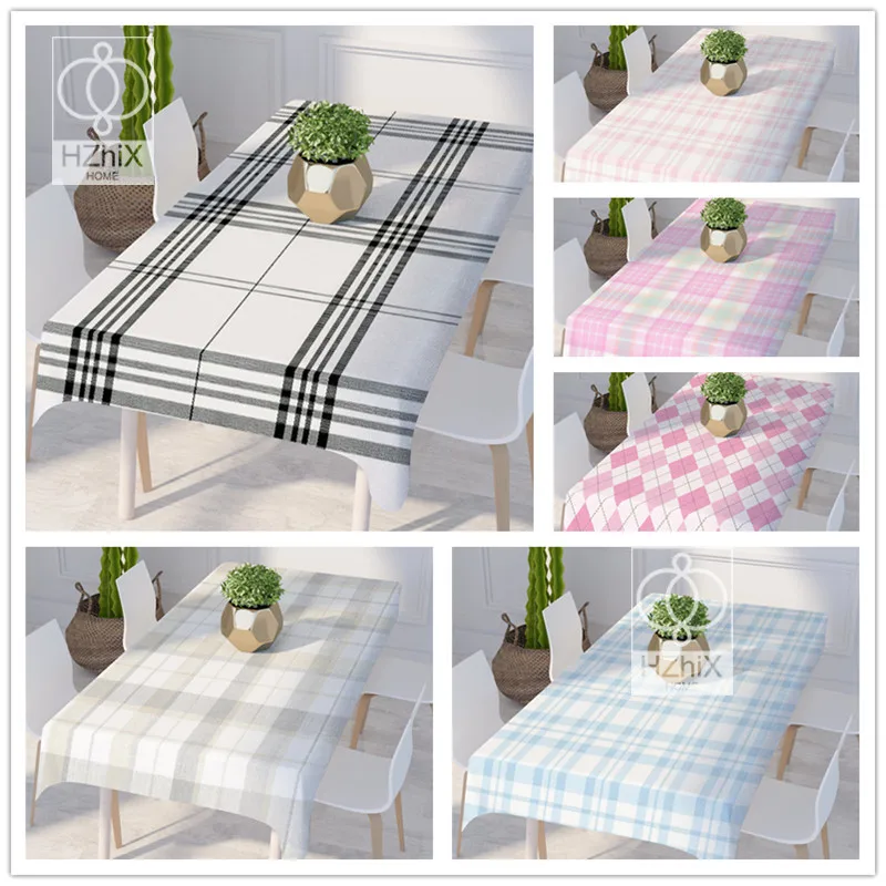 

Plaid Jacquard Fabric Tablecloth Ins Korean Desk Table Cloth Mat Background Cloth Home Decoration Nordic Modern Table Livingroom