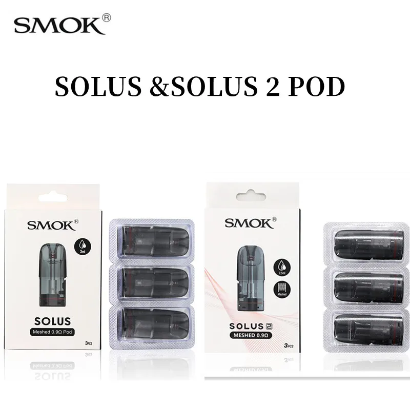 Original Vape SMOK Solus 2 POD Solus Coil Electronic Cigarette 2.5ML Cartridge 0.9ohm Meshed Pod Vaporizer Accessory Tank