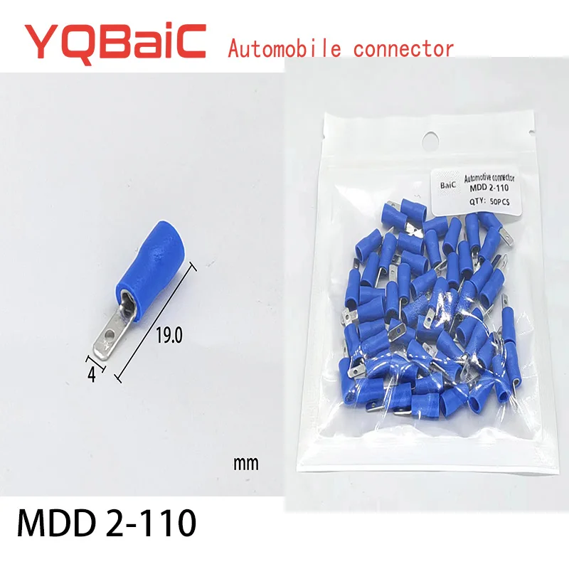 100 шт., 2,8 мм, женская модель, мужская модель, FDD/FDFD/MDD2-110, фоторазъем 16-14 AWG 1,5-2, 5 мм2