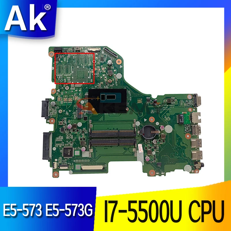 

NBMVH11004 NB.MVH11.004 для Acer Aspire E5-573, материнская плата ноутбука DA0ZRTMB6D0 с I7-5500U ЦП DDR3 100%, протестированная работа