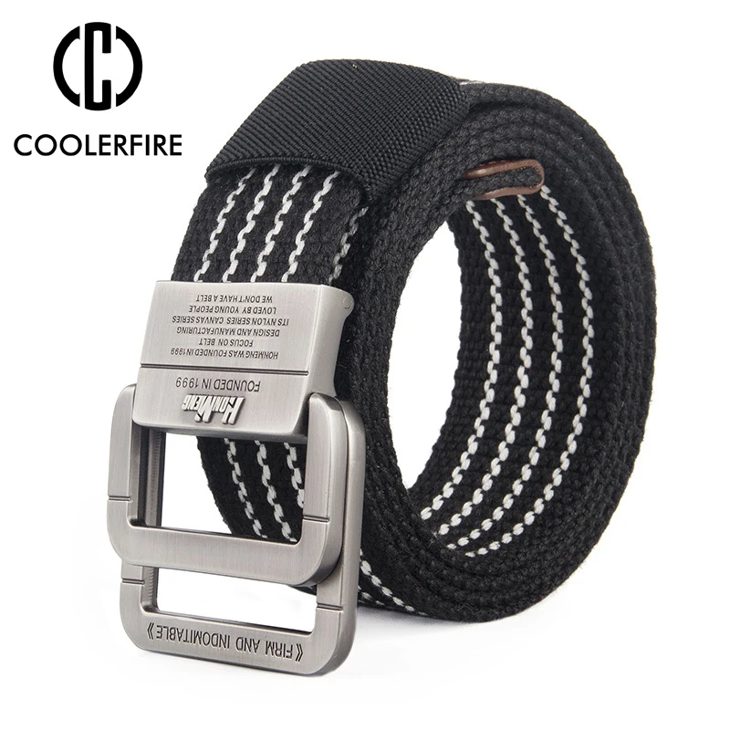 

Men Canvas Belts Cotton Soft High Quality Alloy Buckle Striped Belts for Men Nylon Webbing Casual Student Sports Strap HB021