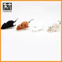 hot creative funny clockwork spring power plush mouse toy cat dog playing toy mechanical motion rat pet accessories
