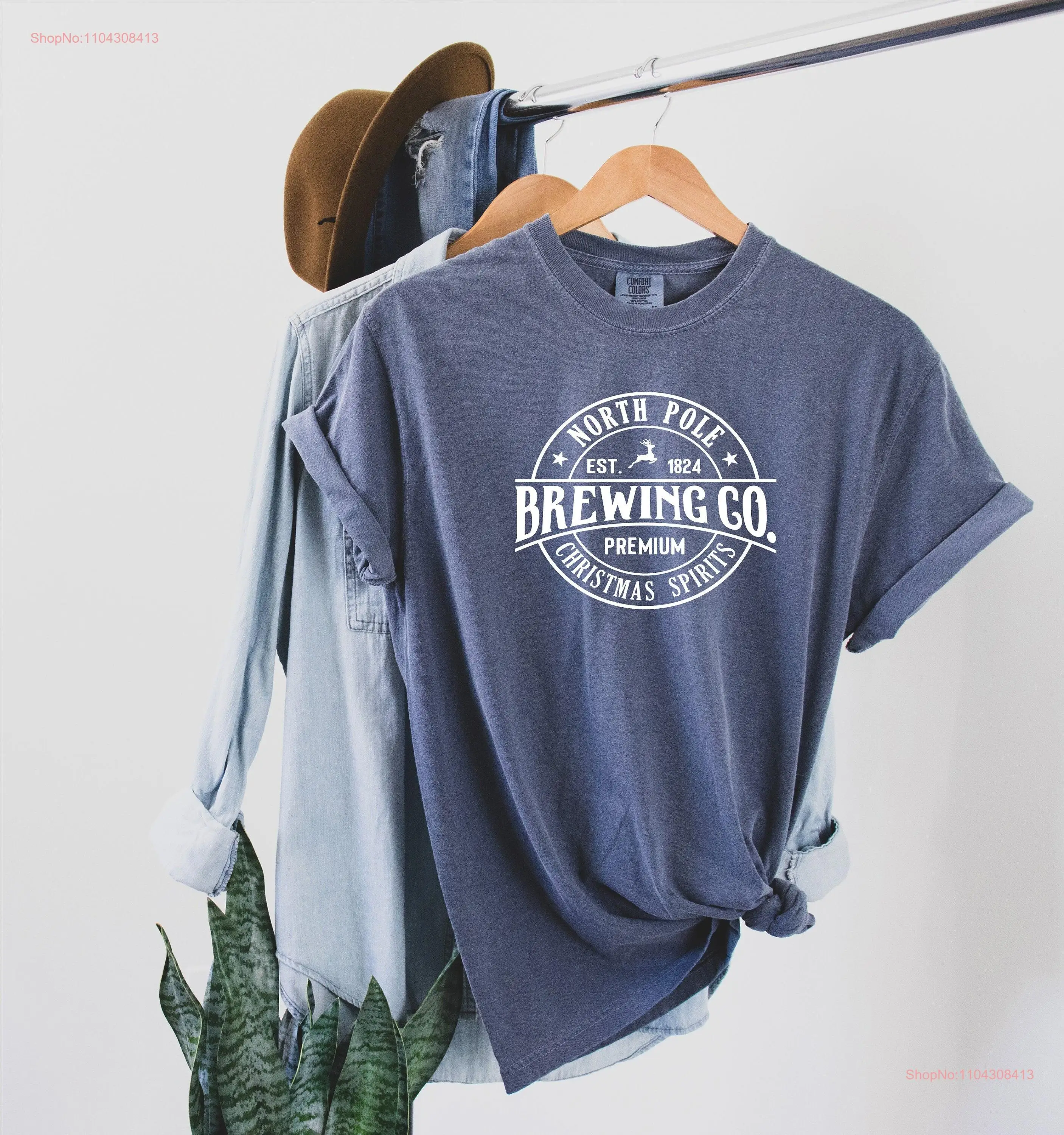 Футболка Comfort Colors North Pole Brewing Co Премиум Рождественские праздники SpiriT в различных