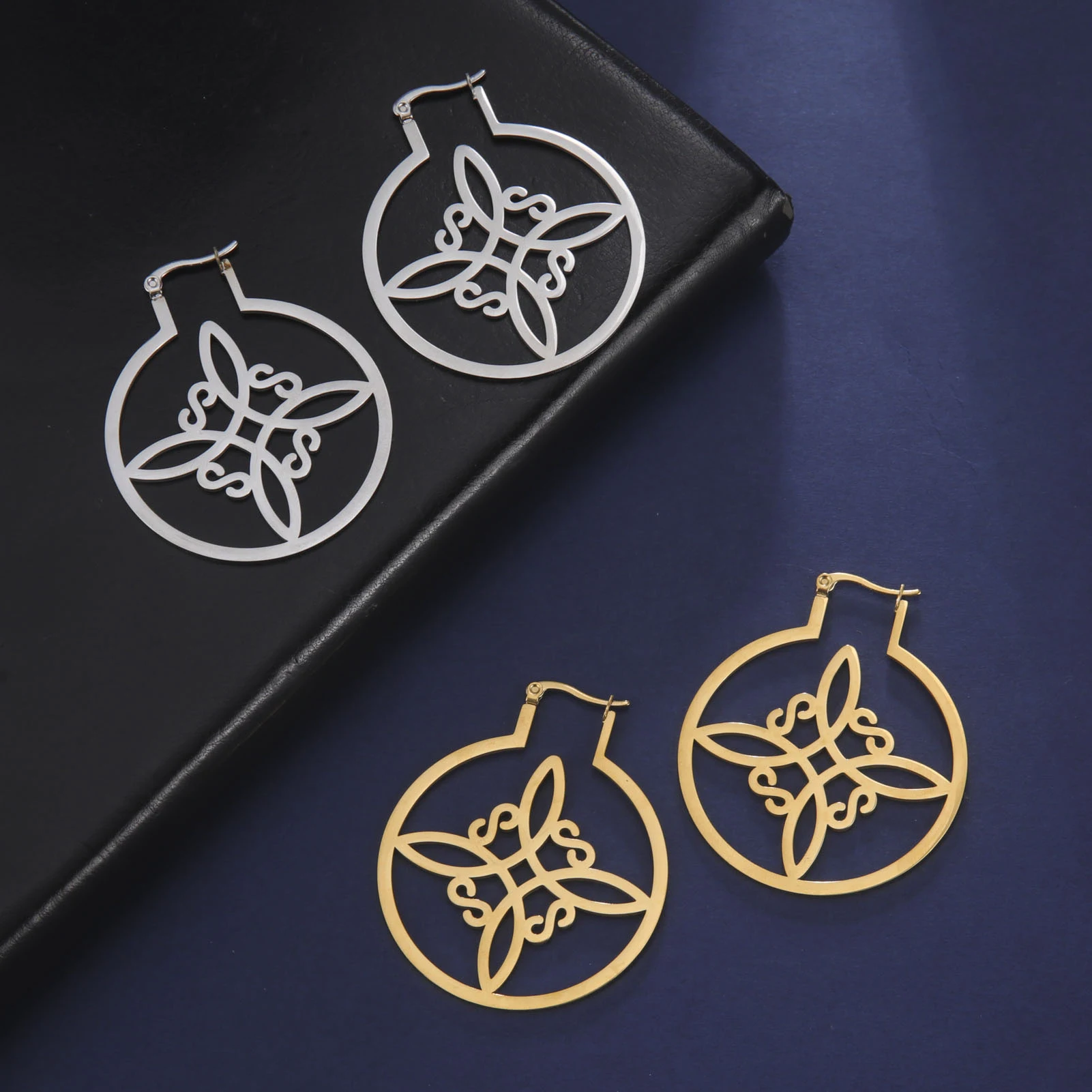 Sipuris Wicca Witchcraft Knot Earrings Stainless Steel Gold Color Vintage Amulet Supernatural Pendants Jewelry Gift For Women |