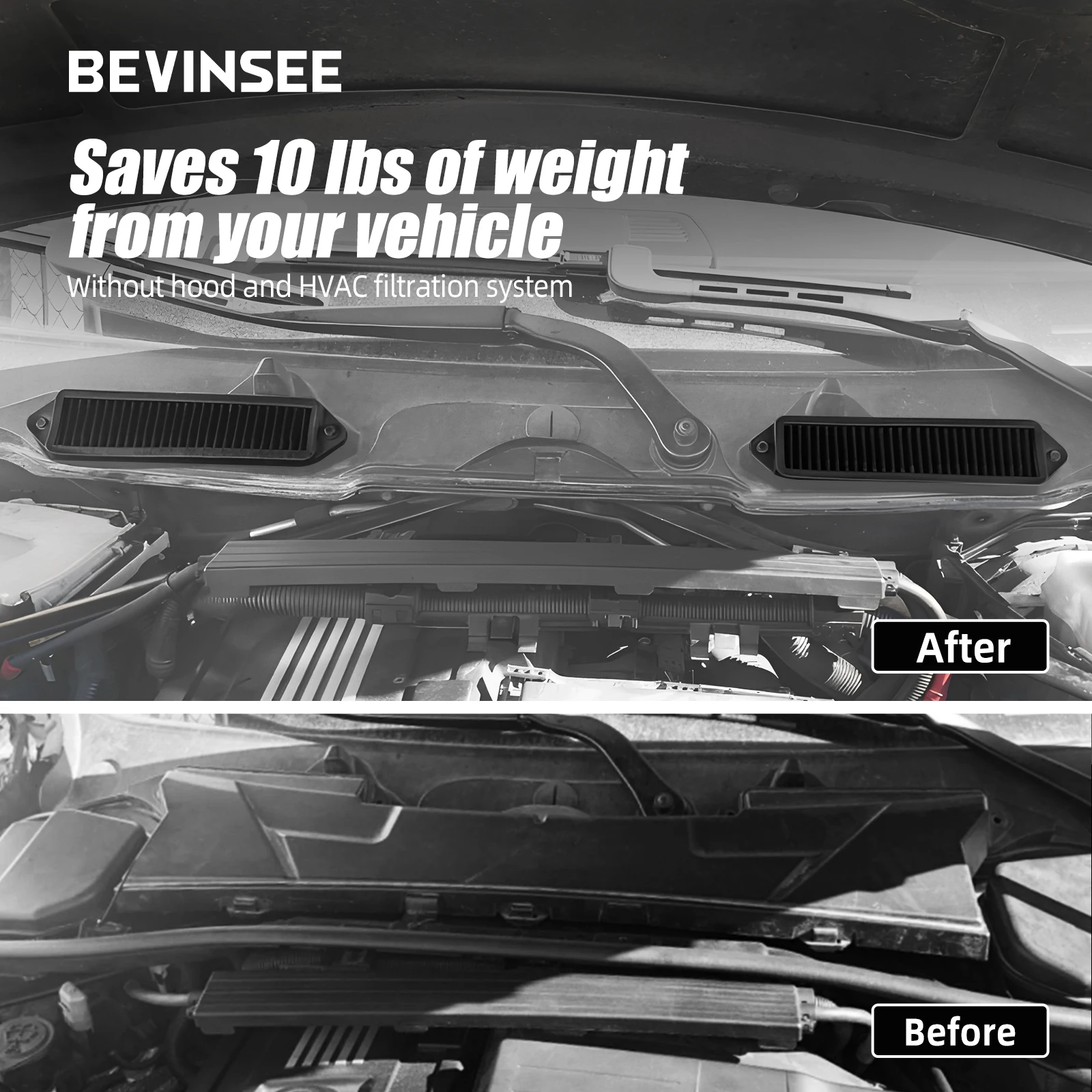 Фото BEVINSEE Фильтр кабины отсека двигателя для E90 E92 E93 E91 M3 E87 E82 E88 X1 E84 335i 135i 328i 325i №2