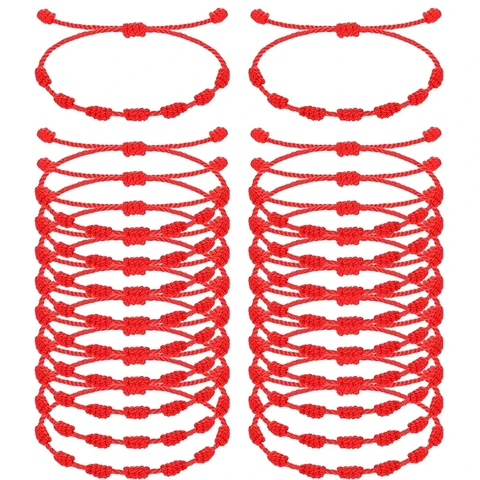 Хлопковые плетеные браслеты X.Z.MOONLIGH красные черные для пары