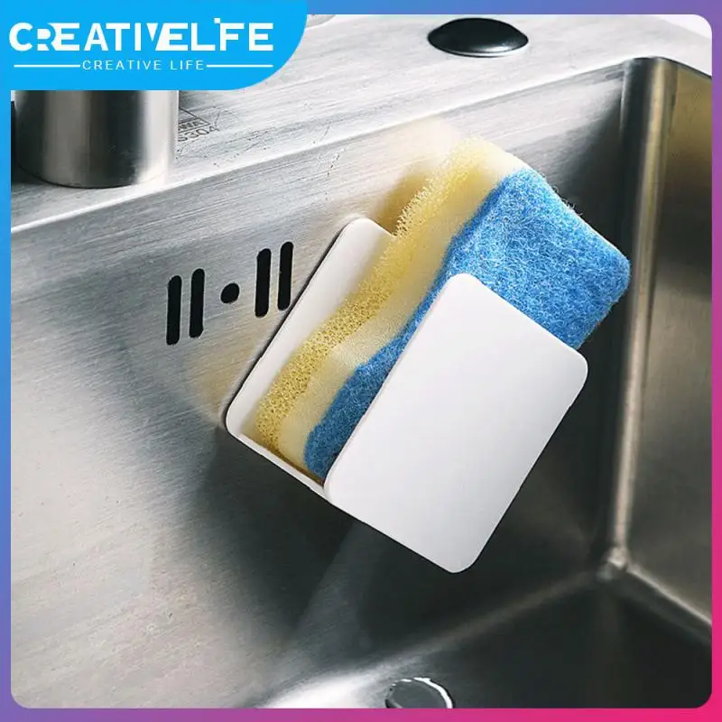 

Non-perforated Dish Cloth Drying Rack Kitchen Sink Cleaning Cloth Storage Rack Wall-mounted Rounded Corners Sponge Holders Racks
