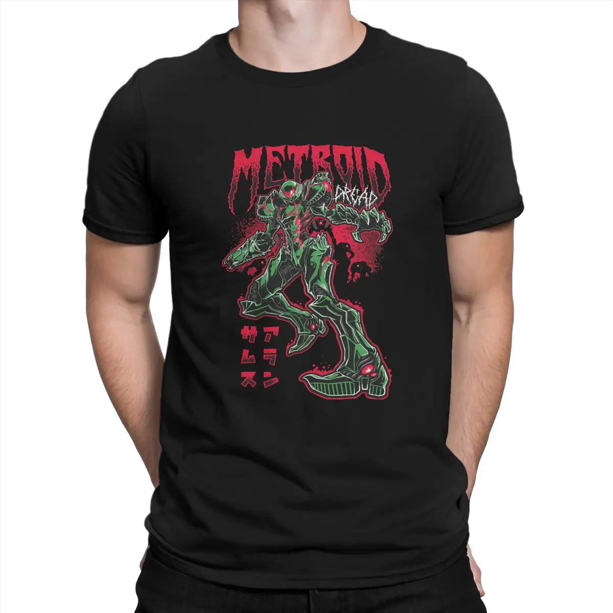 

Dread Backprint Man's TShirt Metroid Prime Game Crewneck Short Sleeve 100% Cotton T Shirt Humor High Quality Gift Idea