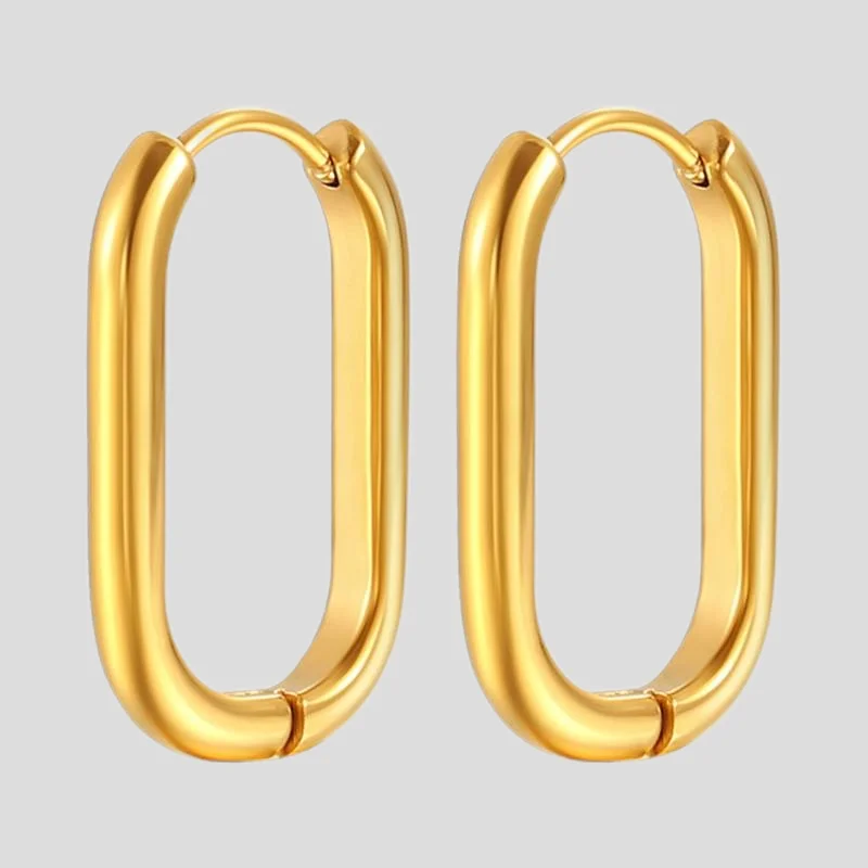 Showfay простые шикарные серьги-кольца из нержавеющей стали золотого цвета для