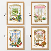 sj051 stich cross stitch kits craft packages cotton seasons painting counted china diy needlework embroidery cross stitching