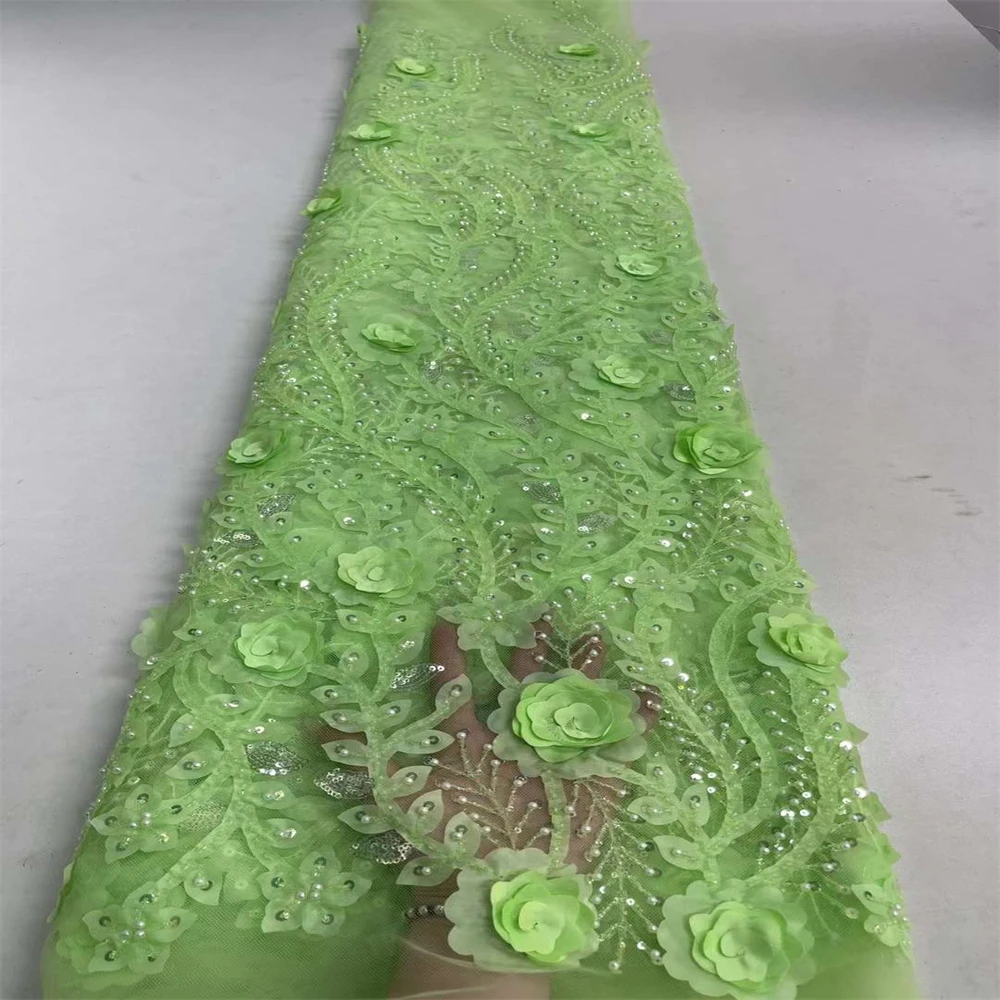 

Кружевная нигерийская кружевная ткань SJ 2023, высококачественное Африканское кружево, французское тюль, 3D блестки, вышивка, кружевная ткань для шитья