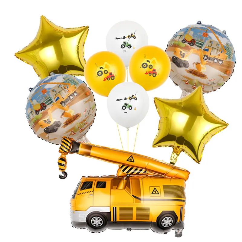 

Cartoon Car Balloon Engineering Vehicle Excavator Crane Forklift truckchildren's gifts birthday party decorations Toy Balloons