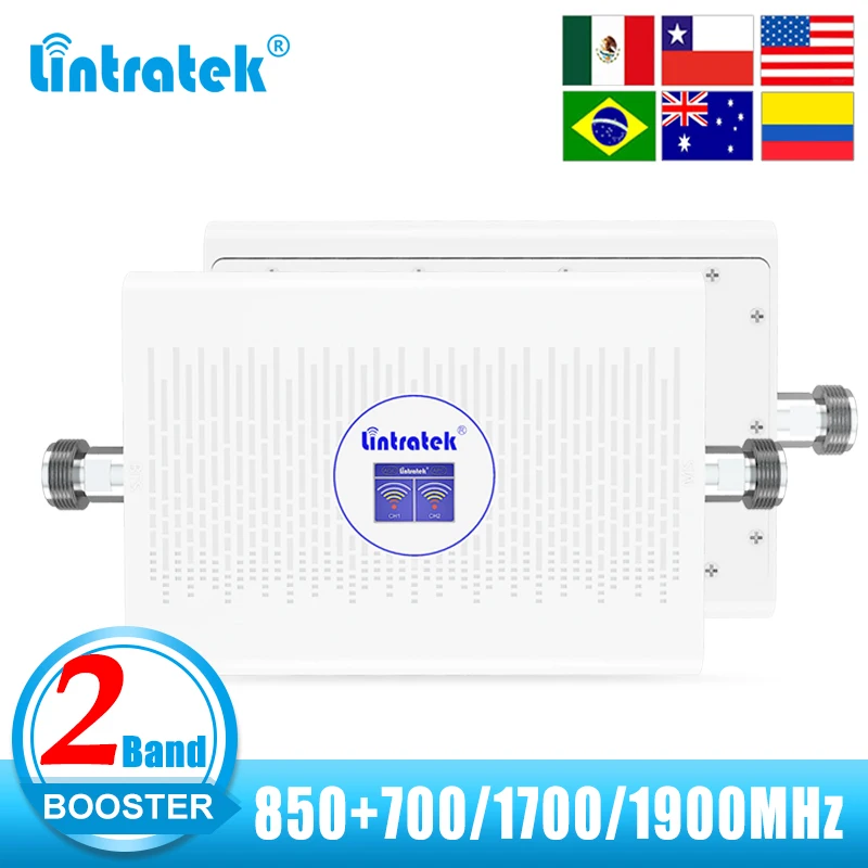 Lintratek 4G Cellular Amplifier 700 850 1700 1900 B2 B4 B5 B28 LTE 2G 3G 4G Signal Booster ALC Mobile Phone Repeater