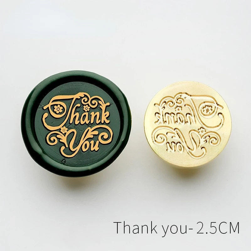Thank You Wax Seal Stamp Vintage Craft Sealing Stamp Head for Cards Envelopes Wedding Invitations Gift Packaging Scrapbooking