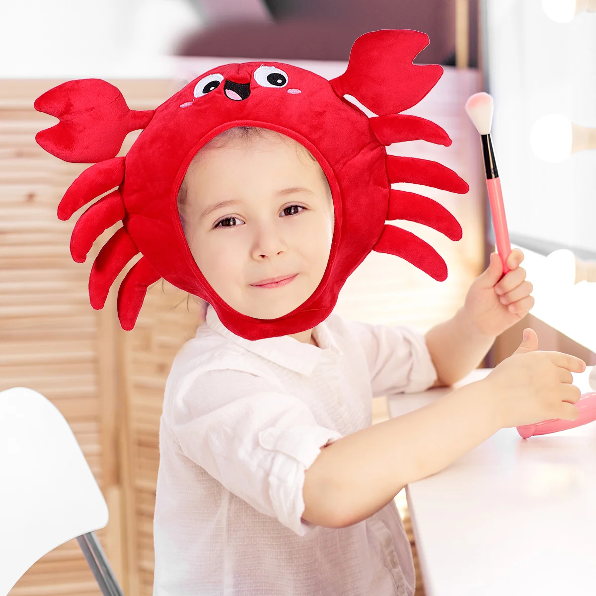 

Головной убор в виде краба из хлопка, аксессуары для костюма для косплея из мультфильма, головной убор, одежда для малышей