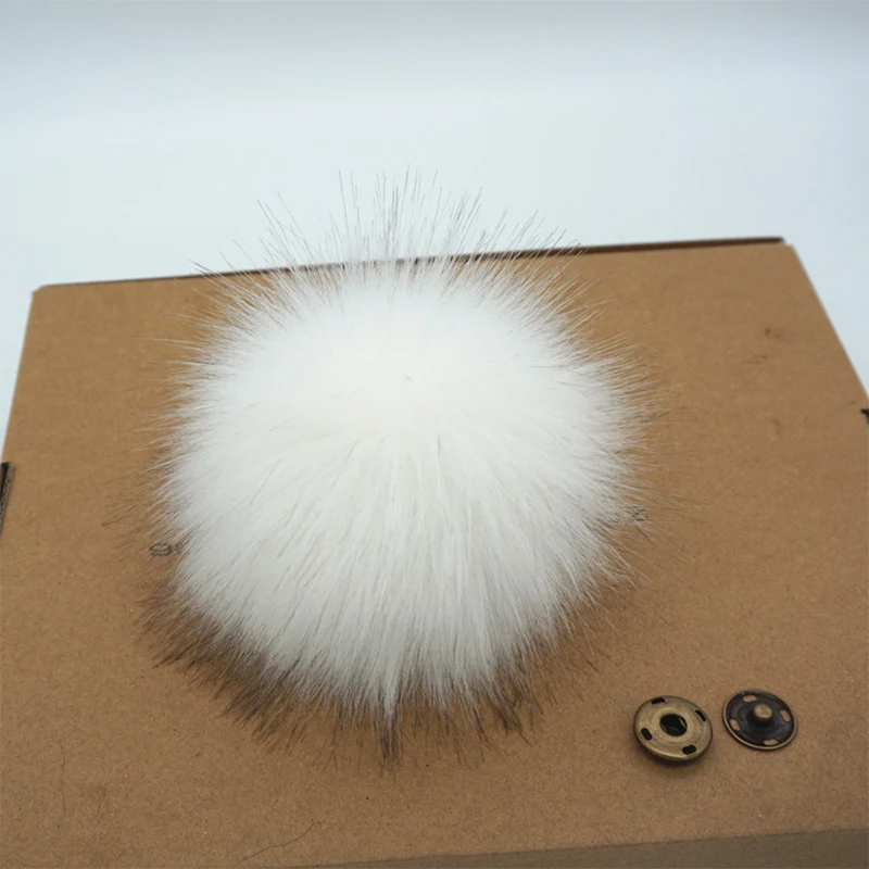 Fausse Fourrure Cheveux Moelleux Pompon Boule Bricolage Poms Pour Chapeaux Écharpes Gants Sacs Brun