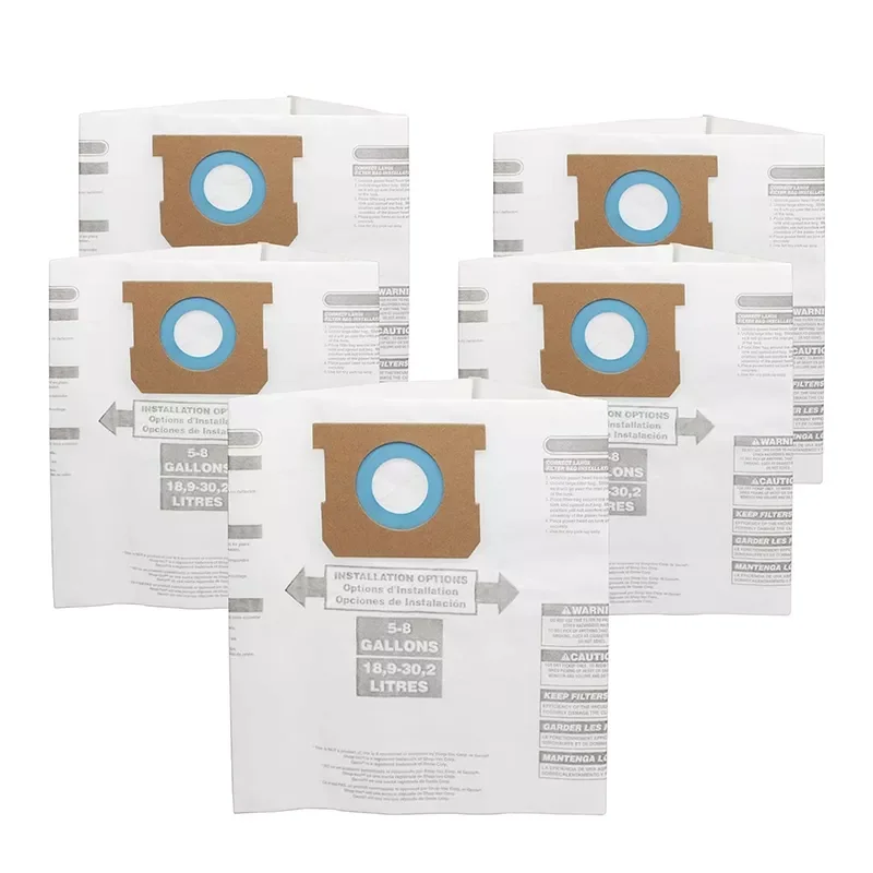 

SANQ 5PC Replacement Wet/Dry Vacuum Bags Dust Bags for Shop-Vac Ridgid 5-8 Gallon Vacuum Cleaner 9066100 90661 906-61