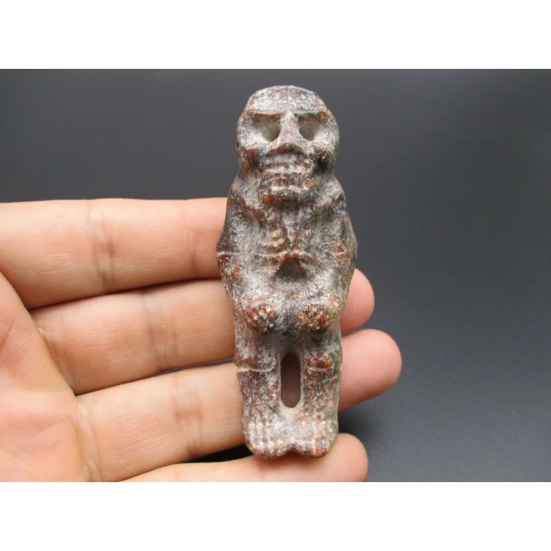 

Китайская культура Hongshan, натуральный нефрит, ручная работа, человеческий скелет, подвеска, c65