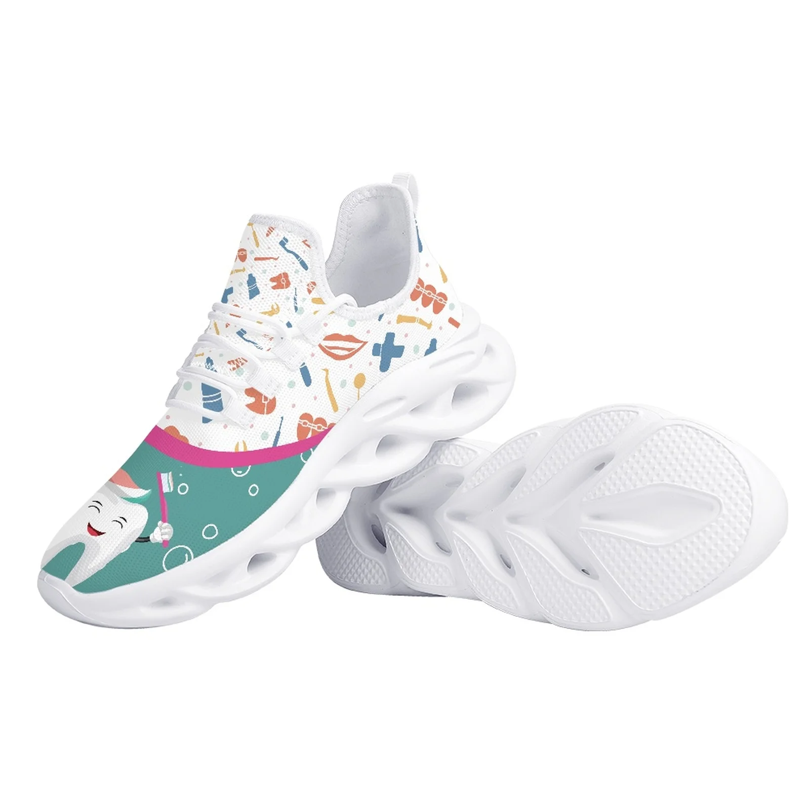 Belidome Women's Funny Dental Shoes Design Sneaker Tooth Dental Fairy Comfortable Running Shoes Mesh Walking Shoe Zapatos Mujer