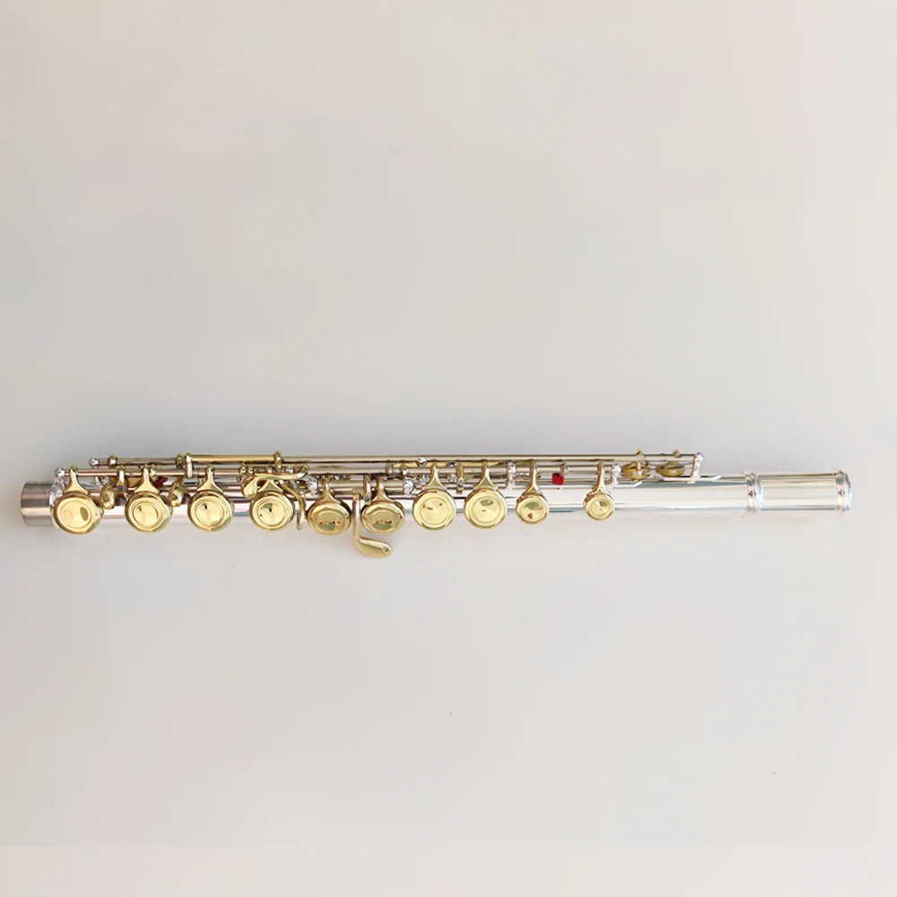 Профессиональная флейта C Tone белая медь позолоченная 16-клавишная закрытая ячейка
