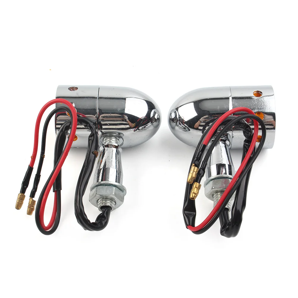 Универсальный ретро светодиодный указатель поворота для мотоцикла янтарный