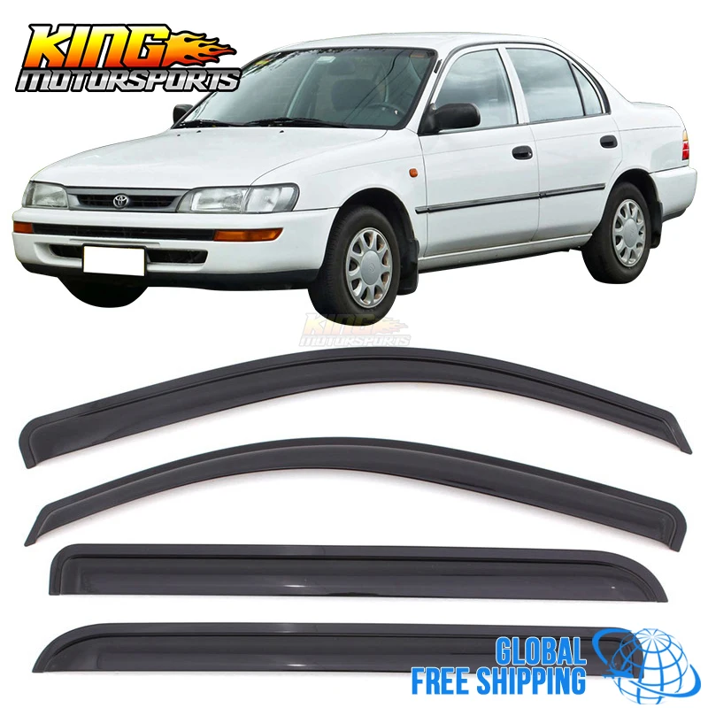 

Подходит для 93-97 Toyota Corolla акриловые оконные козырьки 4 шт набор глобальная бесплатная доставка по всему миру