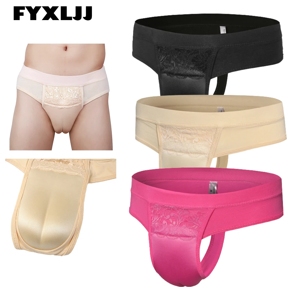 FYXLJJ Transgender Crossdresser Fake Vagina Camel Toe Knicker Panties Men Sissy Sexy Shemale Fake Vagina Shaping Brief Underwear