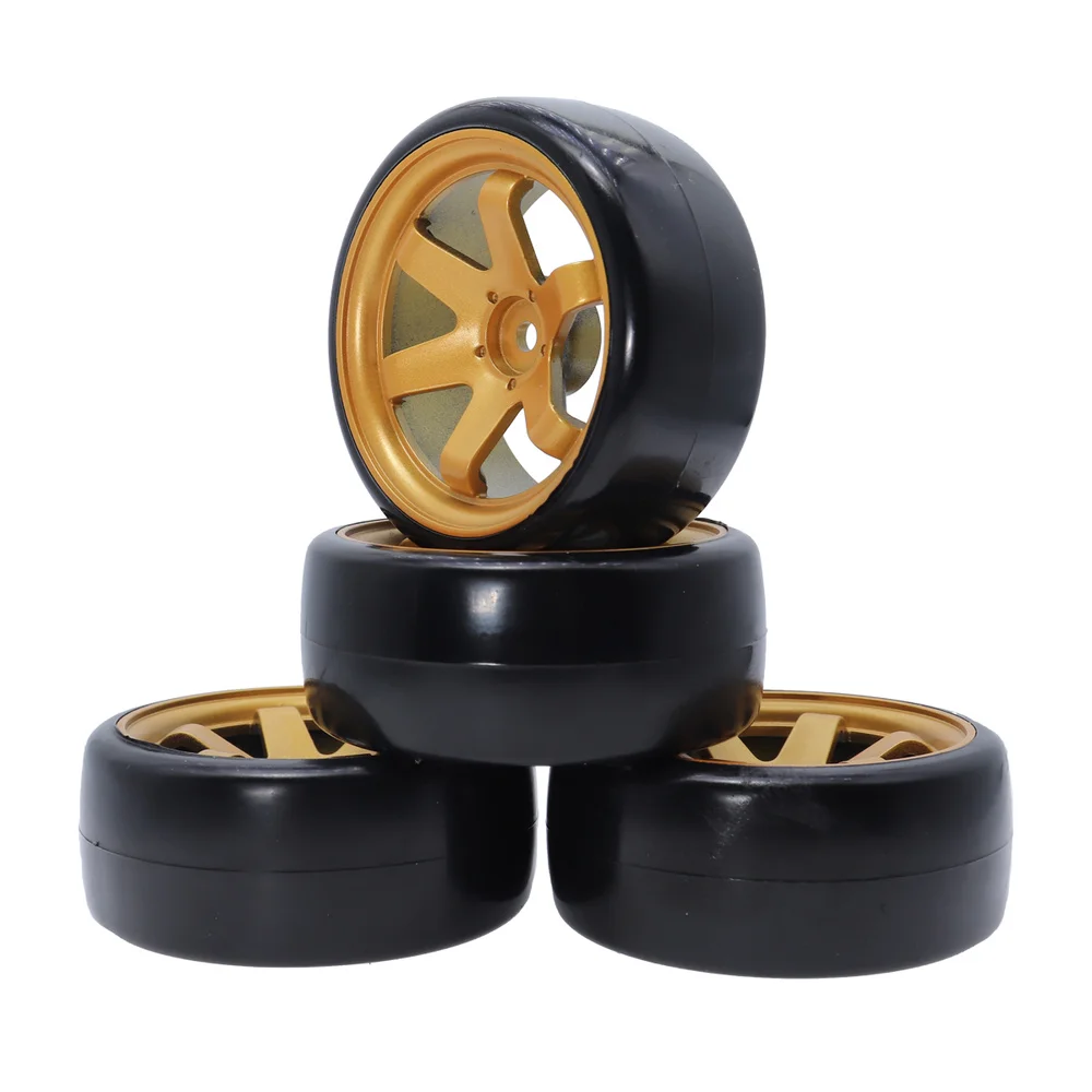 

4PCS 1/10 Drift On Road Car Tires Wheels Hub Rim 60mm for 1:10 RC HSP HPI Sakura TT01 Tamiya Traxxas D4 Drifting Car Accessories