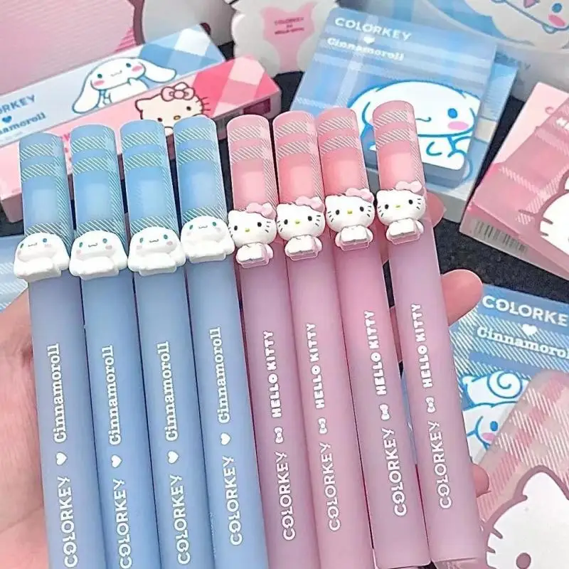 

12 Colors Sanrio Lipstick Cinnamoroll Waterproof Nude Matte Lipstick Lip Balm Sexy Red Lip Tint Sexy Women Fashion Makeup Gift