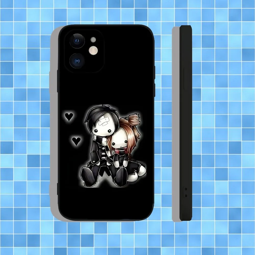 Чехол для телефона Love Black And Cute Emo Goth для iPhone 16,15,14,13,12,11,Pro,Max,Plus,X,XS,XR,SE,8,7,Mini,мягкий силиконовый черный чехол (art.: 3920ce8cf1fc3) - 3920ce8cf1fc3