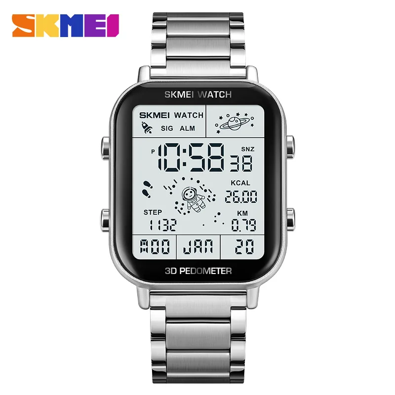 

SKMEI Fashion Sport Pedometer Calorie Calculation Digital Watches Men Stopwatch Countdown Wristwatch Calendar Clock reloj hombre