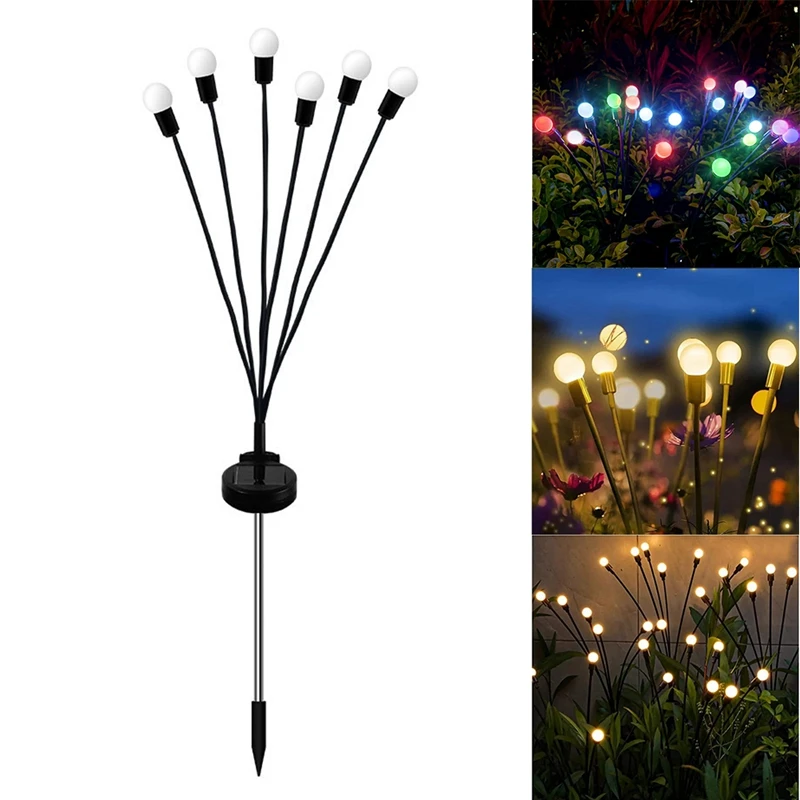 

Outdoor Solar Powered Firefly Lights, 6 Leds Starburst Swaying Solar Garden Lights, Waterproof Solar Firefly Lights