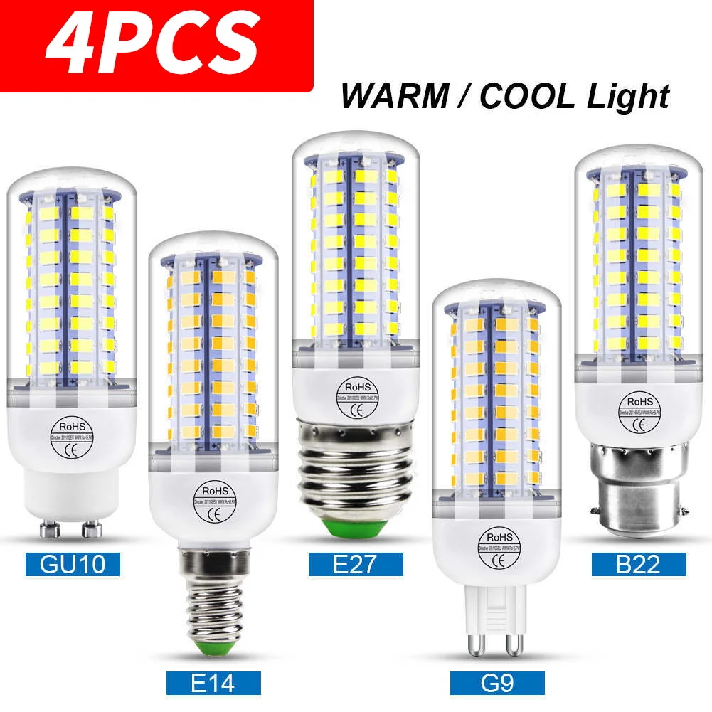 Lámpara alargada LED E27, luces de 220V, bombilla E14 GU10, ampolla LED...