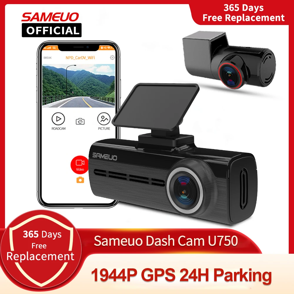 Sameuo U750 Dash Cam Car Dvr 4K Rear View GPS WIFI APP Video Recorder Reverse 24H Parking Monitor Dashcam Auto Car Camera Dvr