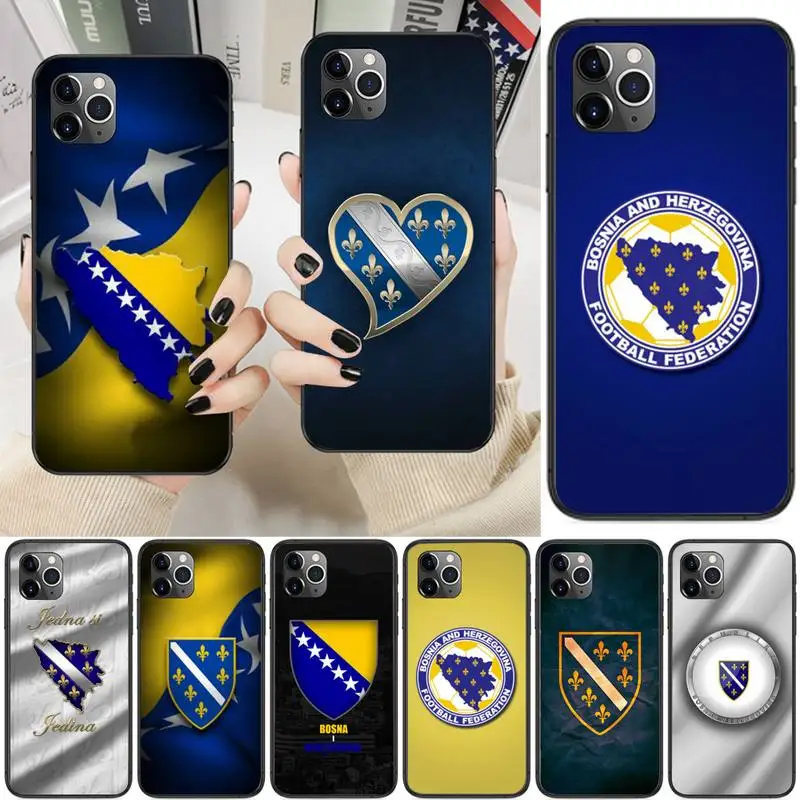 

Bosnia and Herzegovina flag Phone Case For iPhone 13 12 11 Pro Max 11 XR XS Max X 8 7 6 5 SE 2020 Fundas Cover