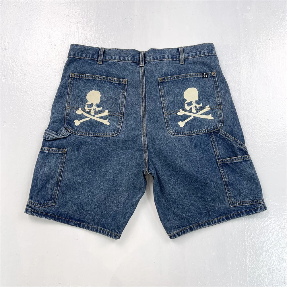 

2023 MMJ Denim Shorts for Men Master Mind Japan Skull Tags Printed Men Casual Shorts Summer Men Fashion Shorts