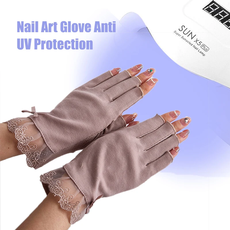 

Перчатки для защиты от ультрафиолетовых лучей, перчатки для ногтей со светодиодной лампой, перчатки для защиты ногтей от ультрафиолетового излучения, инструменты для маникюра и дизайна ногтей, 1 пара