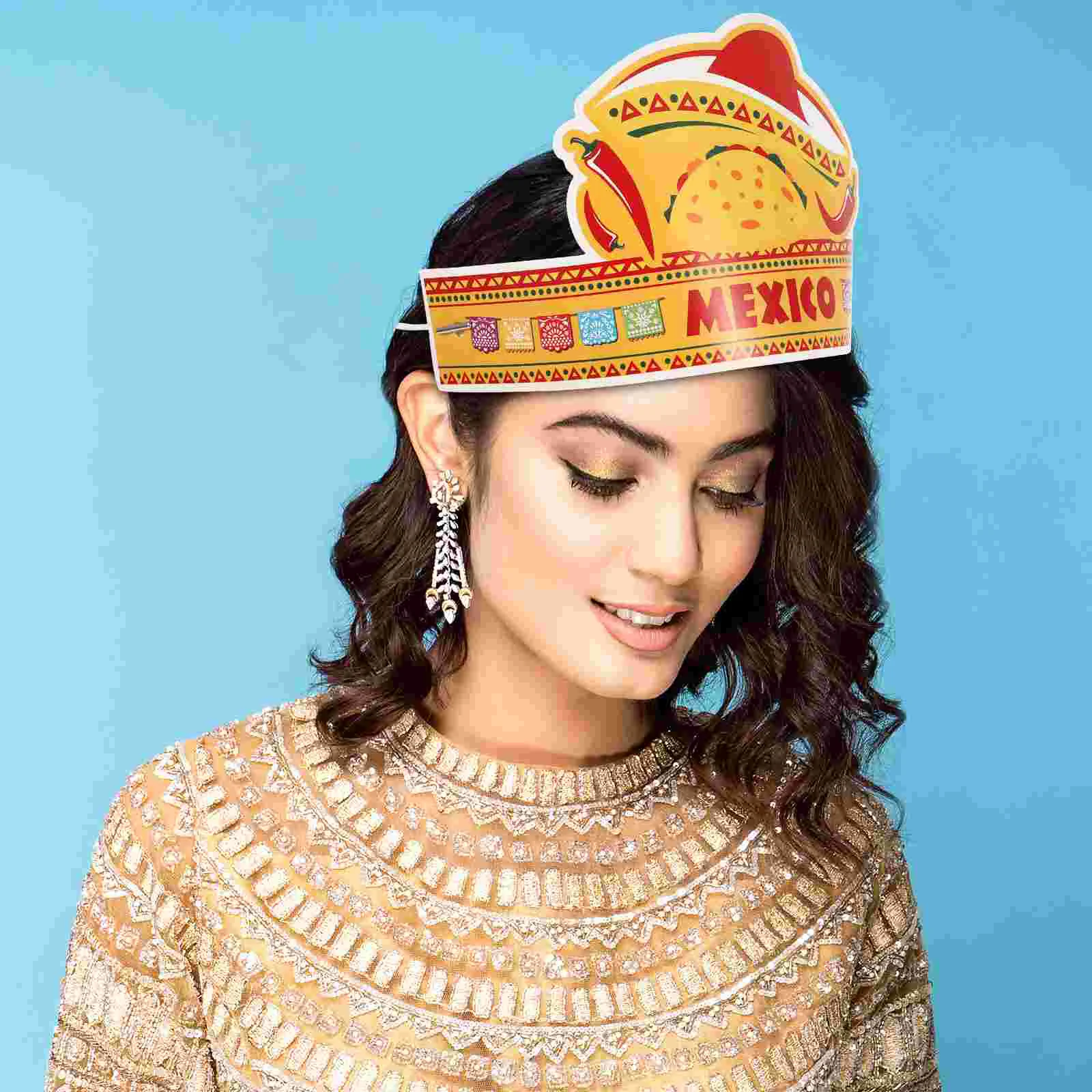 Cinco De Mayo шляпа карнавальные бумажные колпачки соломенные тканые модные детские