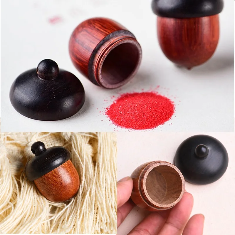 

6.6*4.5cm Solid Wood Medicine Pill Box Mini Wooden Rescue Pill Case Portable Storage Sealed Can For Outdoor First Aid Tool