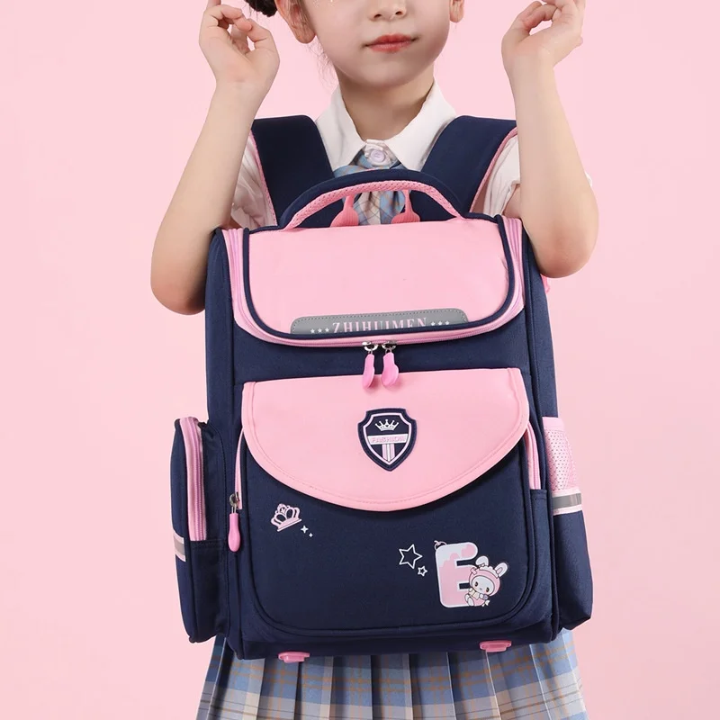 High Capacity for 6-9 Years Old Girl Boy Cartoon Rabbit Bear Backpack New Schoolbags for Primary School Students Grade 1-3-6 Hot