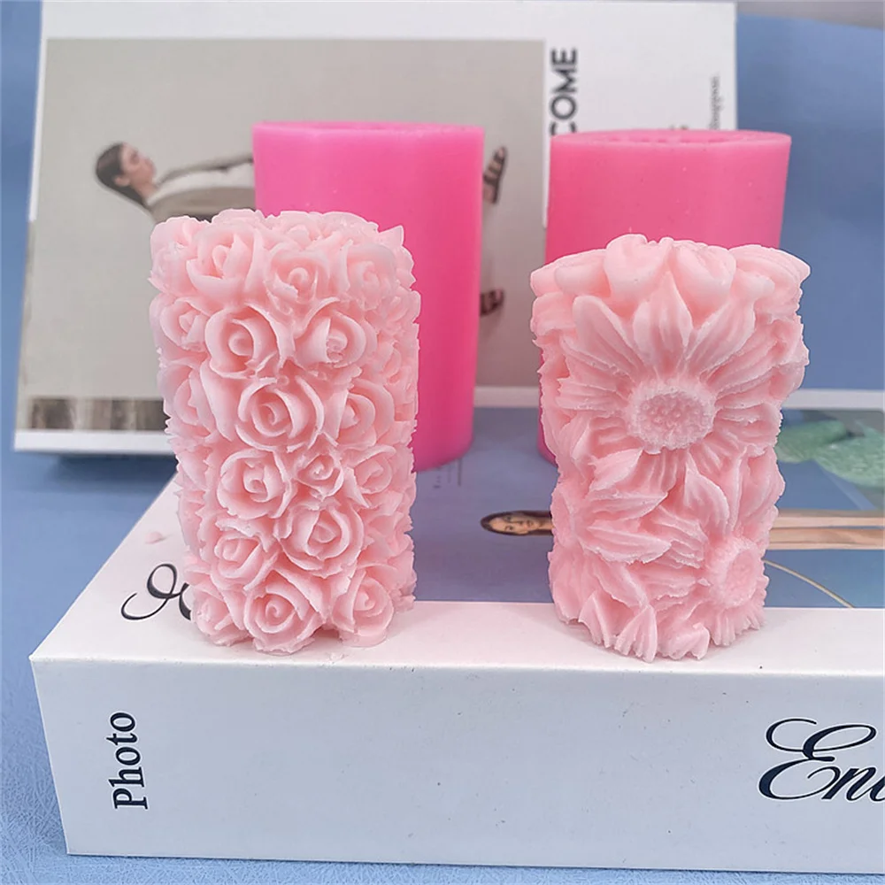 3D цилиндр для резьбы в виде бабочки сердца розы силиконовый рельефный пластырь