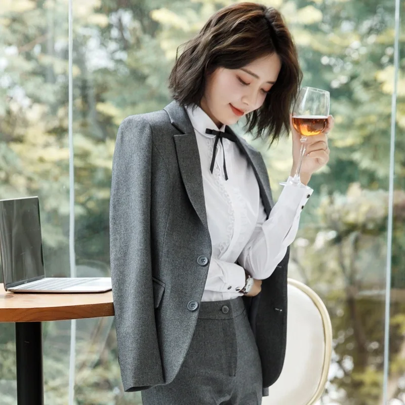 Elegant Slim-fit Women's Western-style Clothes Suitable For Student Interviews Professional Occasions Autumn/winter