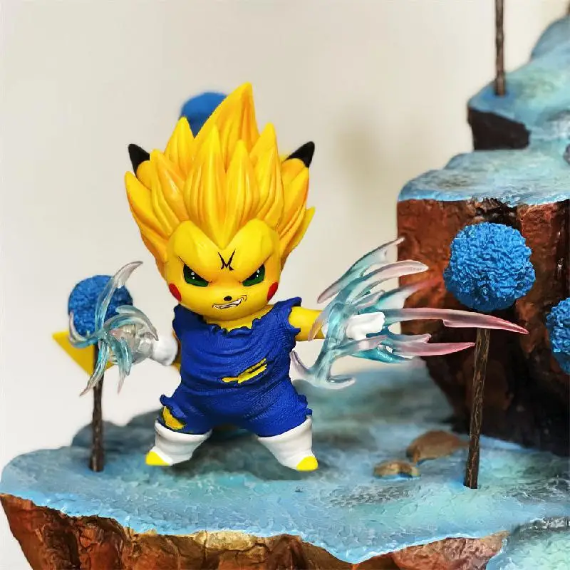 

19cm Pokemon Pvc Pikachu Cosplay Dragonball Vegeta Anime Action Figure Kawaii Room Decoration Toys For Children's Holiday Gifts